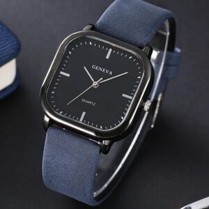 Men's square pointer Quartz watch